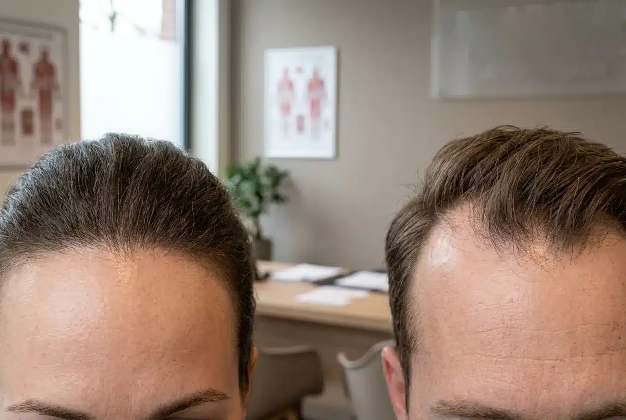 Haartransplantatie aan het voorhoofd bij vrouwen en mannen met verschillende haarlijnvormen